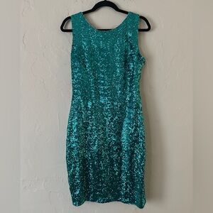 Maria Bonita Teal Sequin Dress